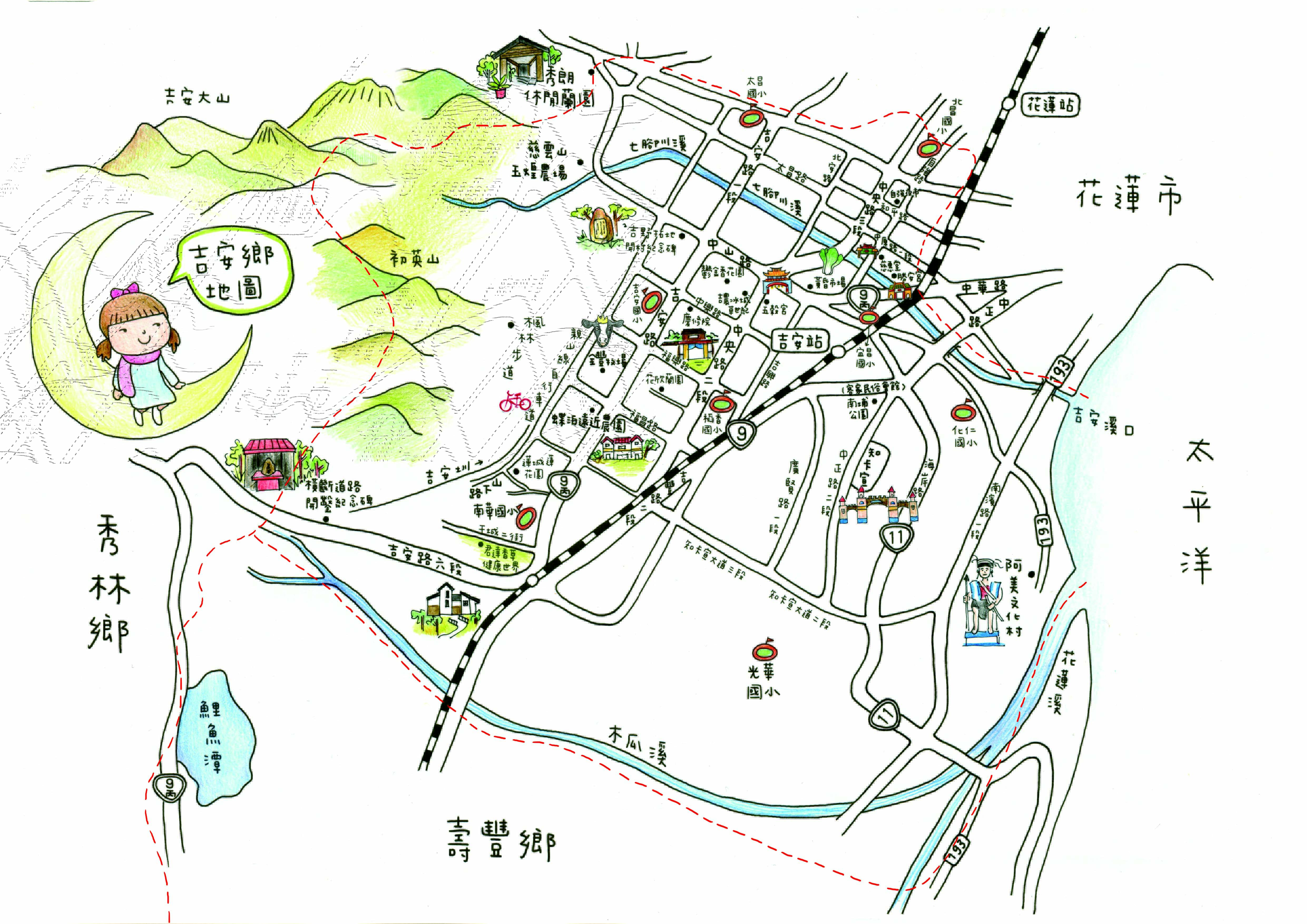 吉安鄉地圖
